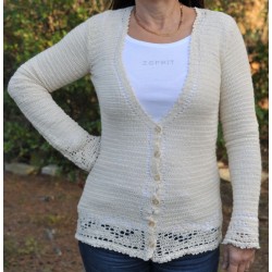 Gilet crochet dentelle fait main