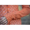 Gilet au crochet dentelle fait main, couleur corail